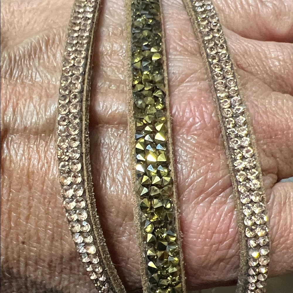 Chic Rose  Gold and Brown Crystal Choker / wrap Bracelet
